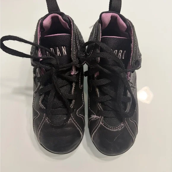 Kids Black and Purple High-Top Sneakers - Picture 3 of 12